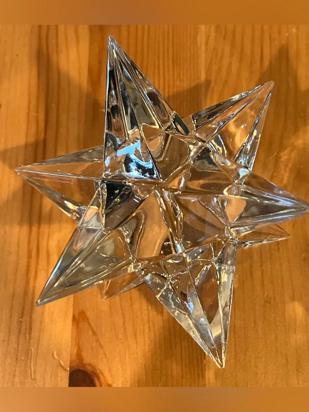 EUC The Toscany Collection 24% Lead Clear Crystal Star Candle Holder 4” 9 point